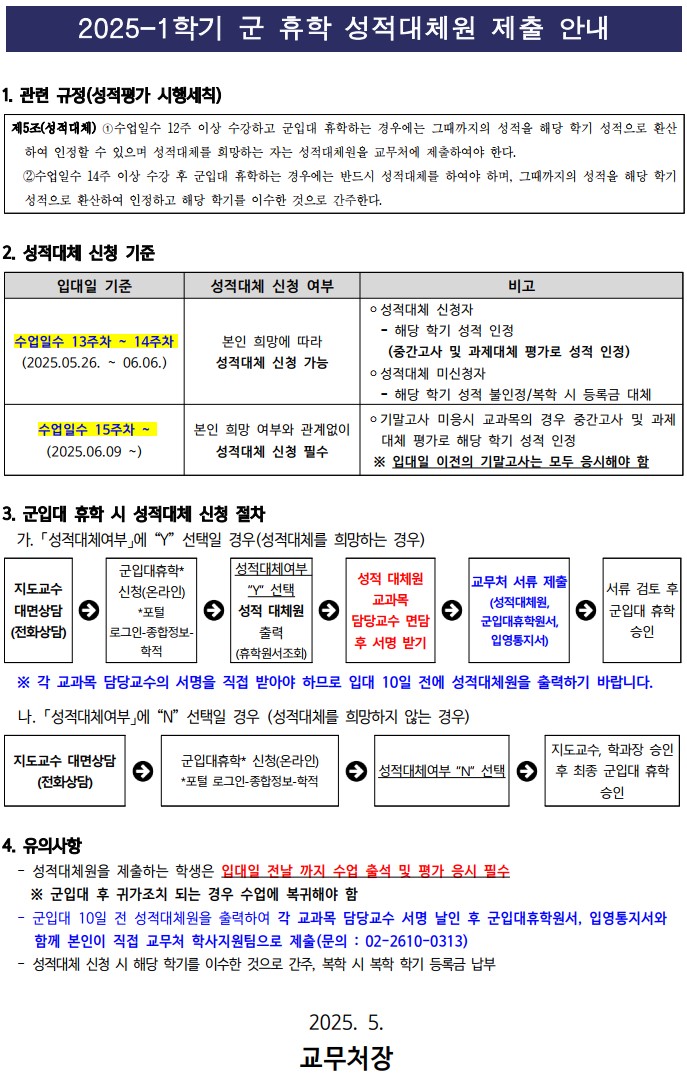 2025-1학기 군휴학 성적대체원 제출 안내.jpg